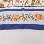 Hermès Carré 90 "Les Jardiniers du Roy" Silk handkerchief in Blue