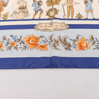 Hermès Carré 90 "Les Jardiniers du Roy" Silk handkerchief in Blue