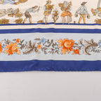 Hermès Carré 90 "Les Jardiniers du Roy" Silk handkerchief in Blue