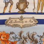 Hermès Carré 90 "Les Jardiniers du Roy" Silk handkerchief in Blue