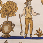 Hermès Carré 90 "Les Jardiniers du Roy" Silk handkerchief in Blue
