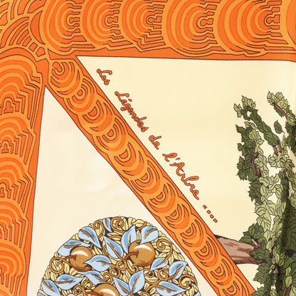Hermès Carré 90 "Les Legendes de L'Arbre" Silk handkerchief in Beige