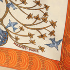 Hermès Carré 90 "Les Legendes de L'Arbre" Silk handkerchief in Beige