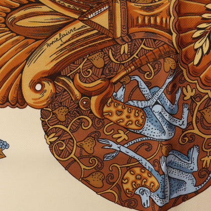 Hermès Carré 90 "Les Legendes de L'Arbre" Silk handkerchief in Beige