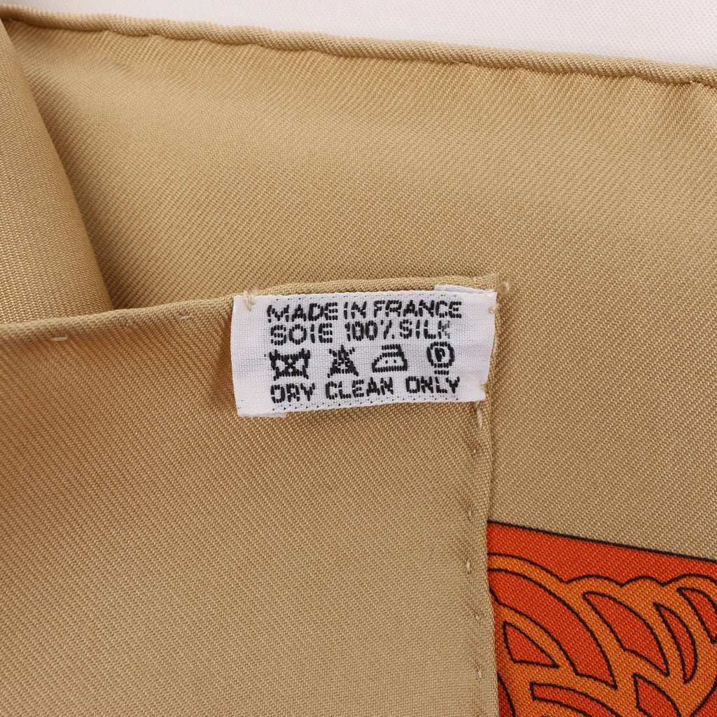 Hermès Carré 90 "Les Legendes de L'Arbre" Silk handkerchief in Beige