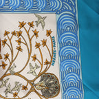 Hermès Carré 90 "Les Legendes de L'Arbre" Silk handkerchief in Blue