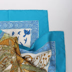 Hermès Carré 90 "Les Legendes de L'Arbre" Silk handkerchief in Blue