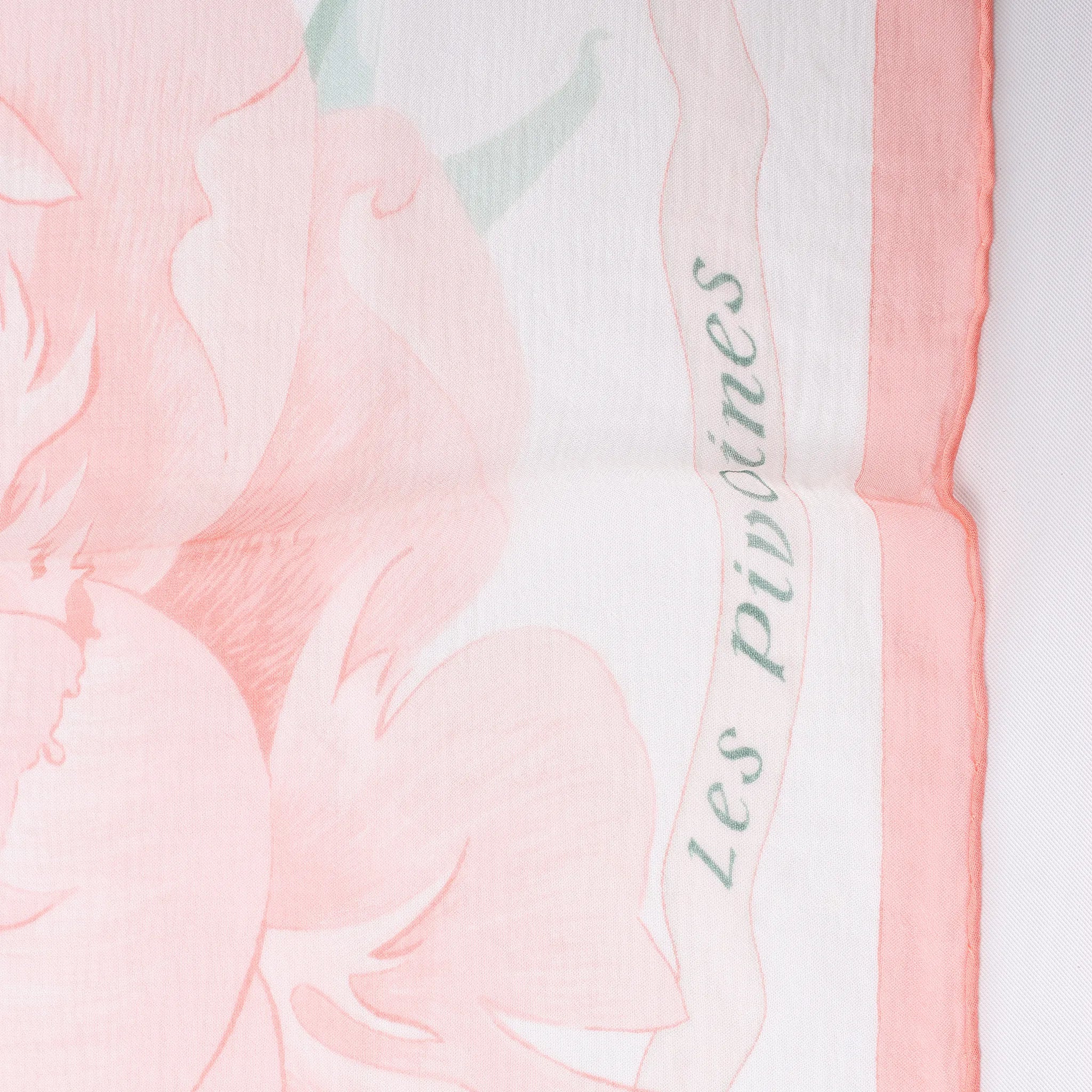 Hermès Carré 90 "Les Pivoines Koyaku" Silk handkerchief in Pink