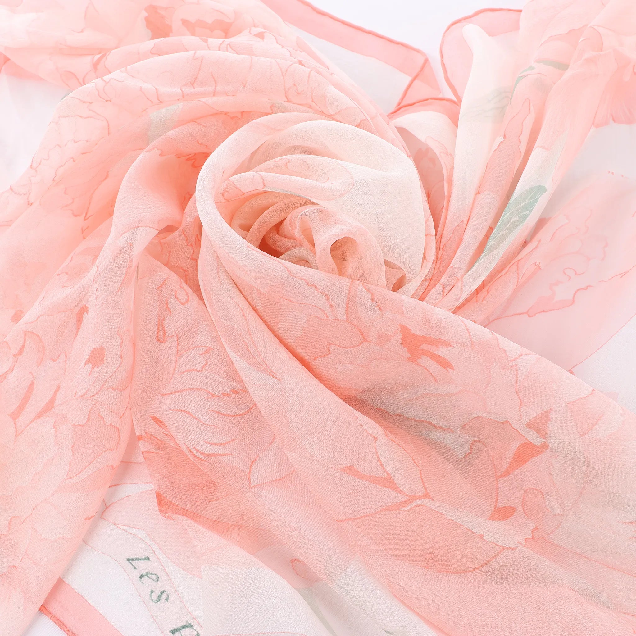 Hermès Carré 90 "Les Pivoines Koyaku" Silk handkerchief in Pink