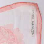 Hermès Carré 90 "Les Pivoines Koyaku" Silk handkerchief in Pink