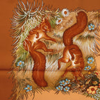 Hermès Carré 90 "Les Quatre Saisons" Silk handkerchief in Brown