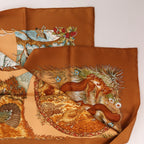 Hermès Carré 90 "Les Quatre Saisons" Silk handkerchief in Brown