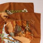 Hermès Carré 90 "Les Quatre Saisons" Silk handkerchief in Brown