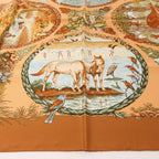 Hermès Carré 90 "Les Quatre Saisons" Silk handkerchief in Brown