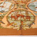 Hermès Carré 90 "Les Quatre Saisons" Silk handkerchief in Brown