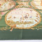 Hermès Carré 90 "Les Quatre Saisons" Silk handkerchief in Green