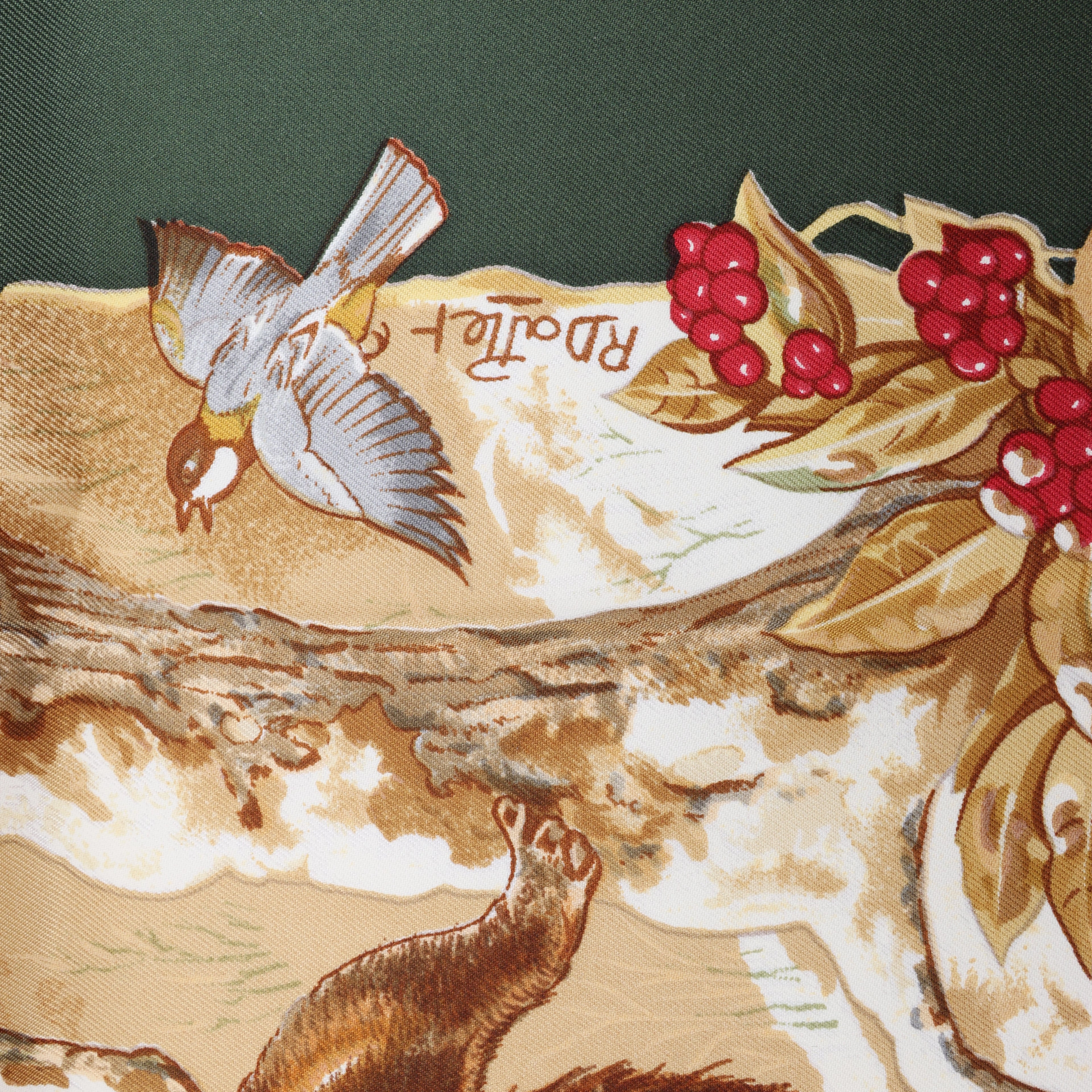 Hermès Carré 90 "Les Quatre Saisons" Silk handkerchief in Green