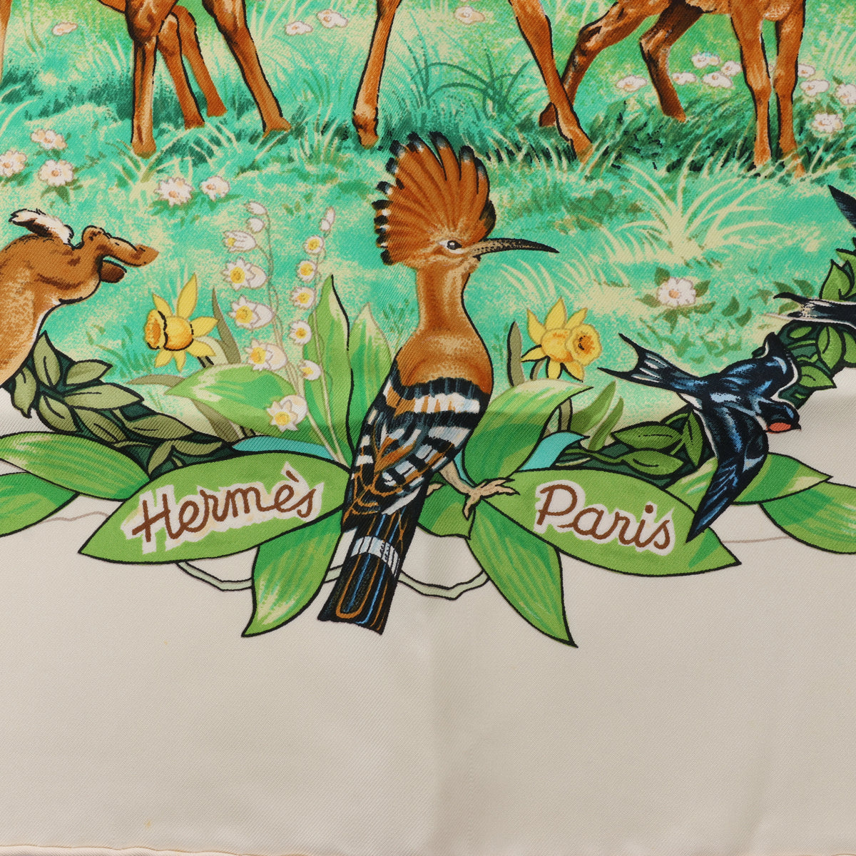 Pañuelo Hermès Carré 90 "SPRINGS" 100% seda
