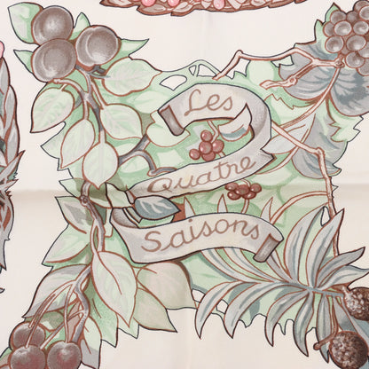 Hermès Carré 90 "Les Quatre Saisons" Silk handkerchief in Pink
