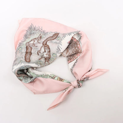 Hermès Carré 90 "Les Quatre Saisons" Silk handkerchief in Pink