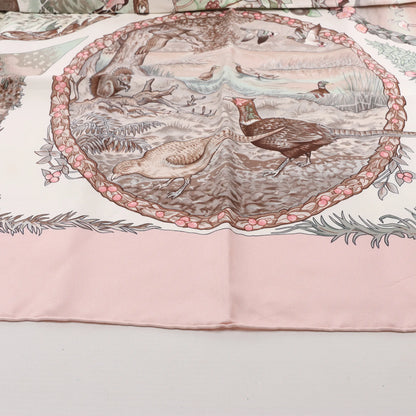 Hermès Carré 90 "Les Quatre Saisons" Silk handkerchief in Pink