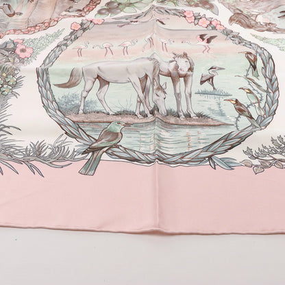 Hermès Carré 90 "Les Quatre Saisons" Silk handkerchief in Pink