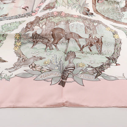 Hermès Carré 90 "Les Quatre Saisons" Silk handkerchief in Pink