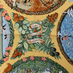 Hermès Carré 90 "Les Quatre Saisons" Silk handkerchief in Yellow