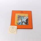 Hermès Carré 90 "Les Quatre Saisons" Silk handkerchief in Yellow