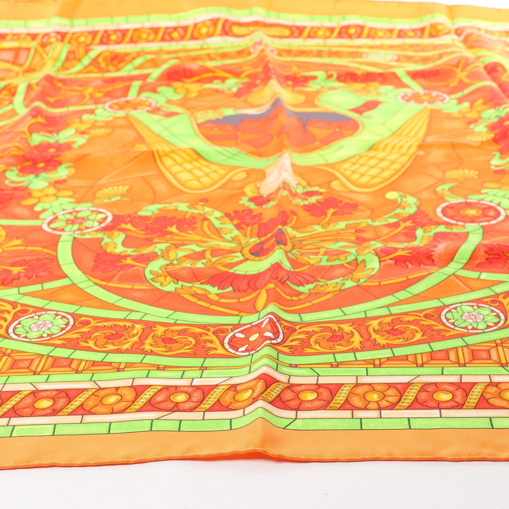 Hermès Carré 90 "Lumieres De Paris" Silk handkerchief in Orange