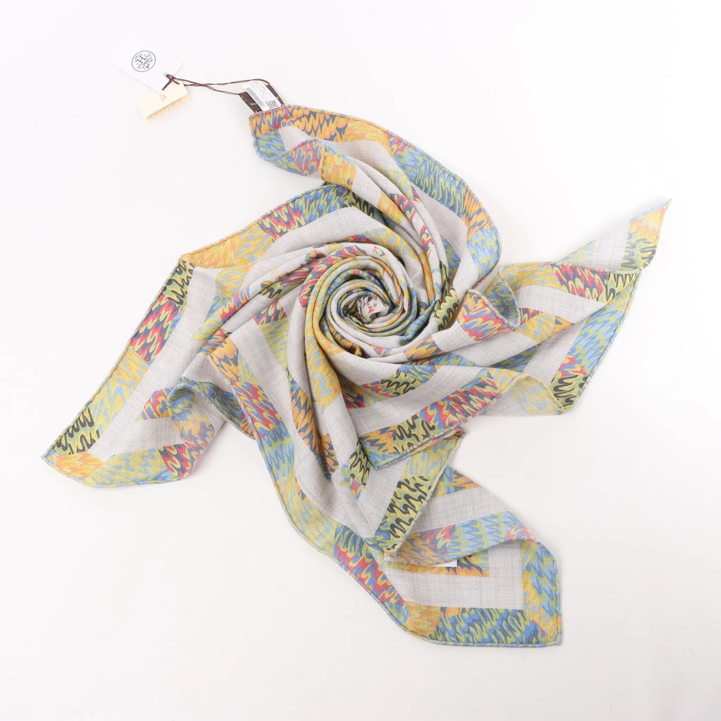 Hermès Carré 90 "MARBLE EX-LIBRIS" Cashmere & Silk handkerchief in Multicolor