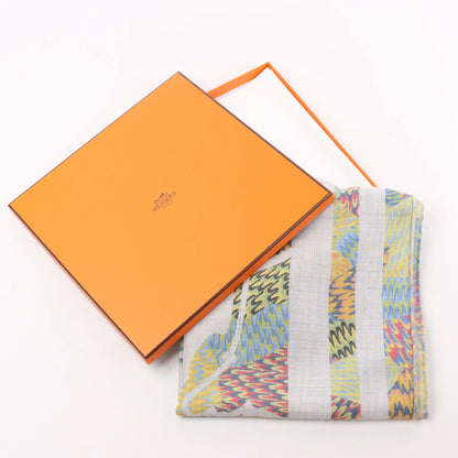 Hermès Carré 90 "MARBLE EX-LIBRIS" Cashmere & Silk handkerchief in Multicolor