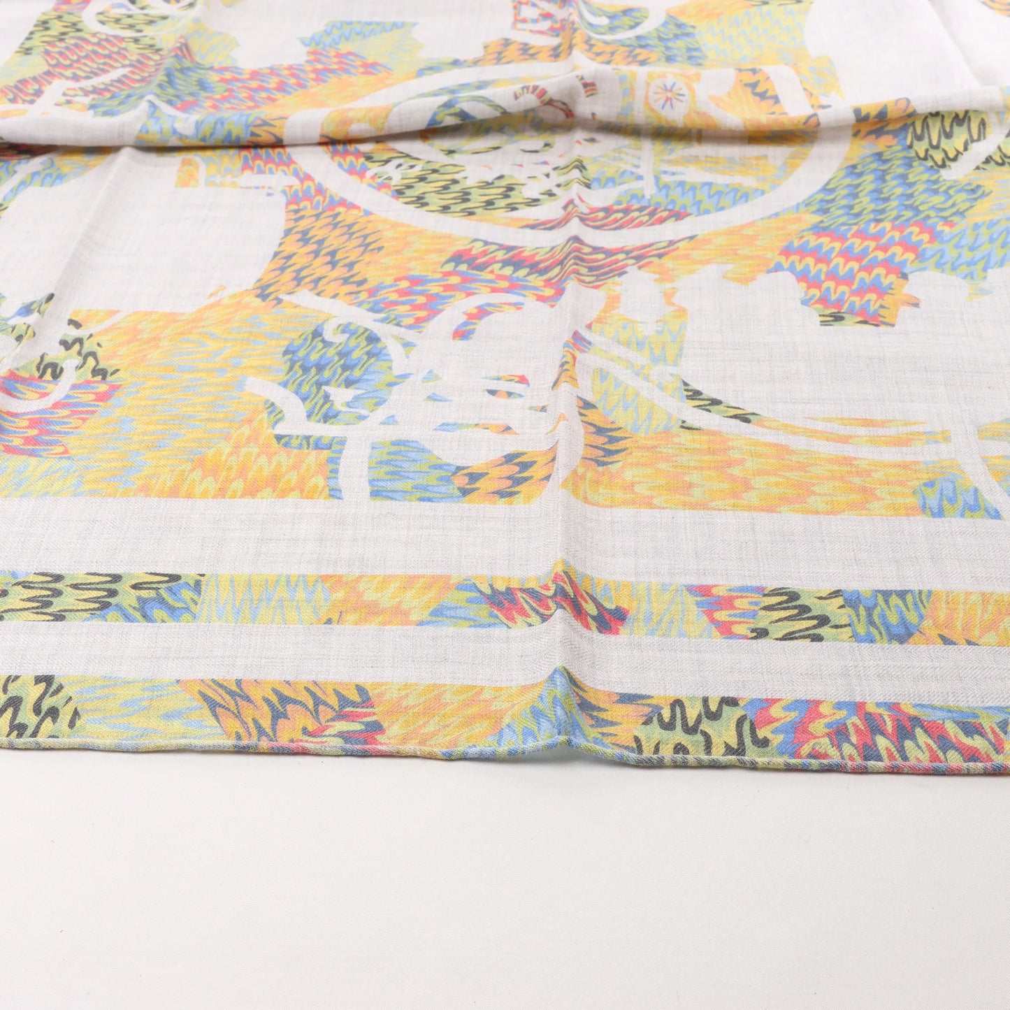 Hermès Carré 90 "MARBLE EX-LIBRIS" Cashmere & Silk handkerchief in Multicolor