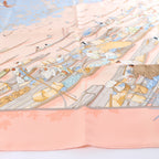 Pañuelo Hermès Carré 90 "Puzzle" 100 % seda en azul