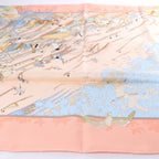 Pañuelo Hermès Carré 90 "Puzzle" 100 % seda en azul