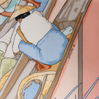 Pañuelo Hermès Carré 90 "Puzzle" 100 % seda en azul