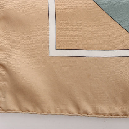 Hermès Carré 90 "MECANIQUE DU TEMPS" Silk handkerchief in Beige