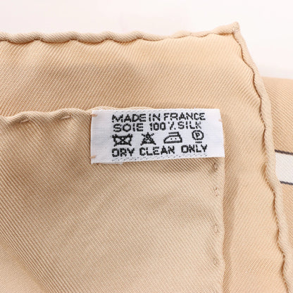 Hermès Carré 90 "MECANIQUE DU TEMPS" Silk handkerchief in Beige