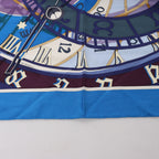Pañuelo Hermès Carré 90 "Puzzle" 100 % seda en azul