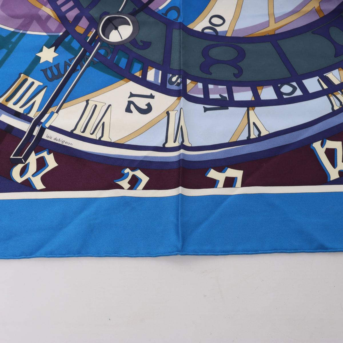 Pañuelo Hermès Carré 90 "Puzzle" 100 % seda en azul