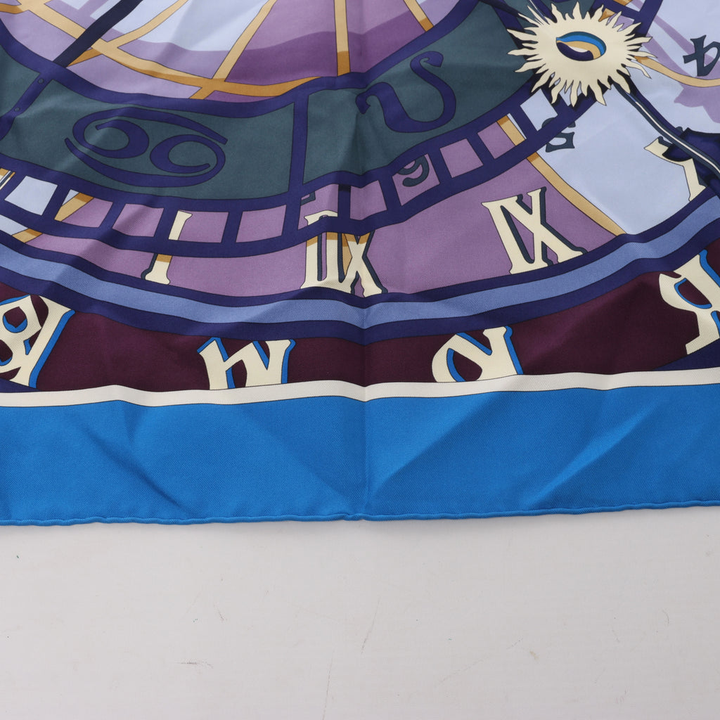Pañuelo Hermès Carré 90 "Puzzle" 100 % seda en azul