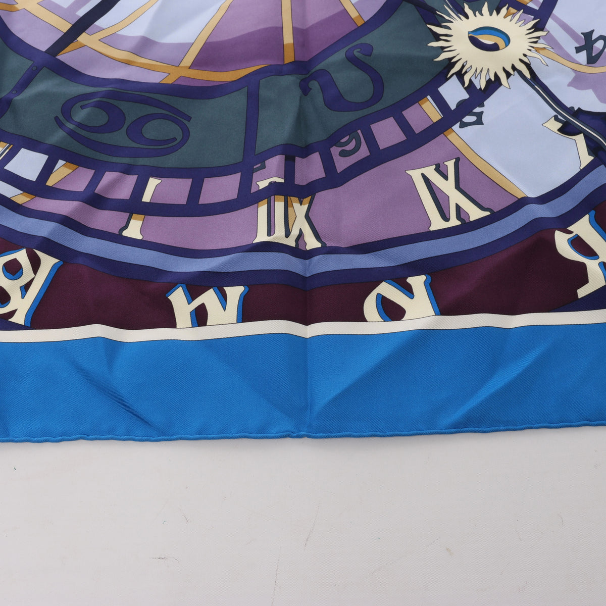 Pañuelo Hermès Carré 90 "Puzzle" 100 % seda en azul