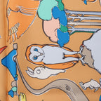 Hermès Carré 90 "MILLE ET UN LAPINS" Silk handkerchief in Beige