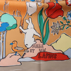 Hermès Carré 90 "MILLE ET UN LAPINS" Silk handkerchief in Beige
