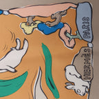 Hermès Carré 90 "MILLE ET UN LAPINS" Silk handkerchief in Beige
