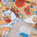 Hermès Carré 90 "MILLE ET UN LAPINS" Silk handkerchief in Beige