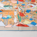 Hermès Carré 90 "MILLE ET UN LAPINS" Silk handkerchief in Beige