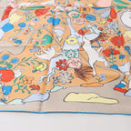 Hermès Carré 90 "MILLE ET UN LAPINS" Silk handkerchief in Beige