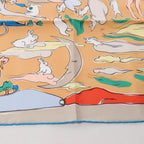 Hermès Carré 90 "MILLE ET UN LAPINS" Silk handkerchief in Beige