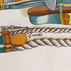 Hermès Carré 90 "MUSEE" Silk handkerchief in Beige